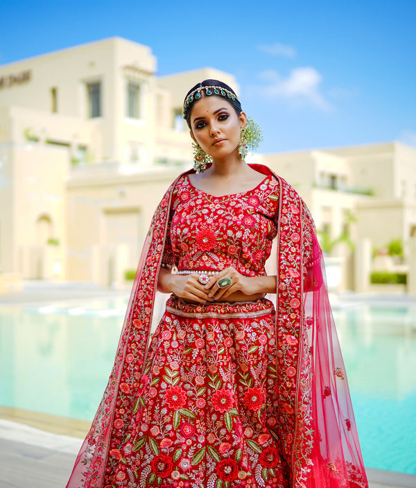 Sugnamal Doli Rani Velvet Resham Embroidered Bridal Wear