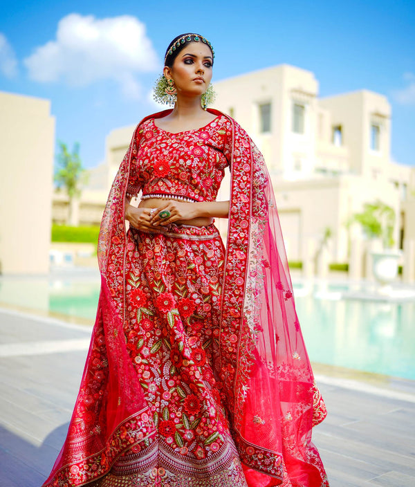 Sugnamal Doli Rani Velvet Resham Embroidered Bridal Wear
